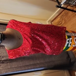 Flashy red sequin tank